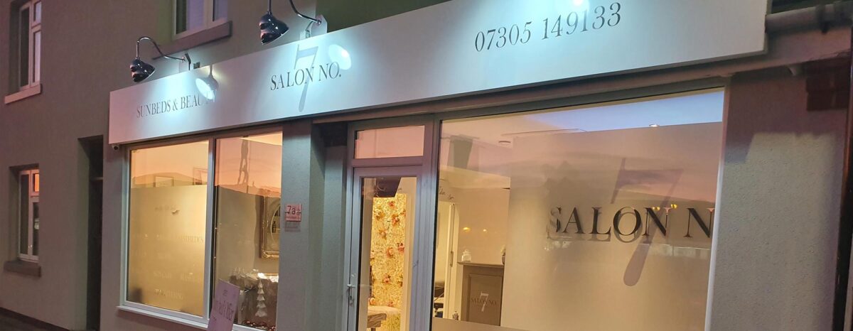 Salon No 7 shop and window graphics